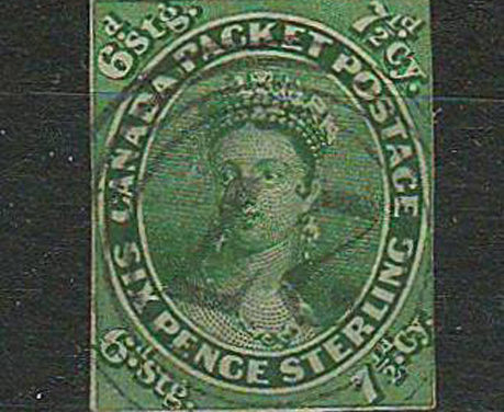Canada #9a 1857 7.5d 4-ring Ottawa 27 cancel