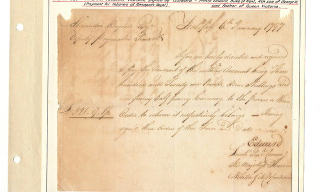 Prince Edward signed 6 Jan 1797 Halifax Treasury Voucher ex Wellburn