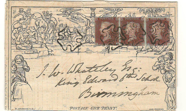 G.B. #3 uprated 13 Dec 1841 4d Mulready Life Insurance Lettersheet