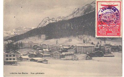 Switzerland AAMC#13 18 May 1913 50c Aviation Label on Postcard