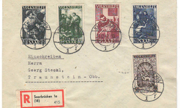 Saar #B69-B83 31 Dec 1949 Set on Registered Cover (5)