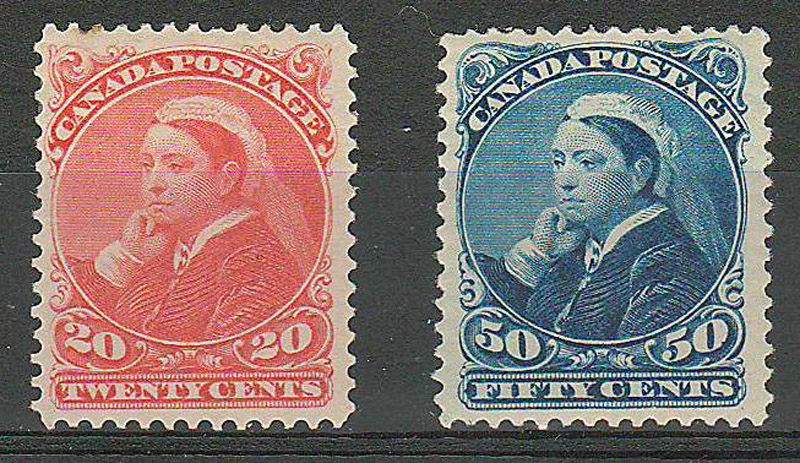 two stamps in stockbook