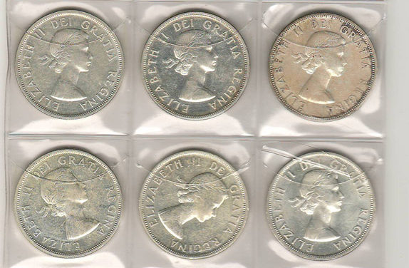 Canada AU/Unc 1952-1962 Dollars $290 (11 different)