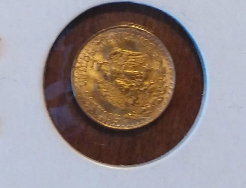 Mexico 1945M Gold Two Pesos .0479 oz AGW