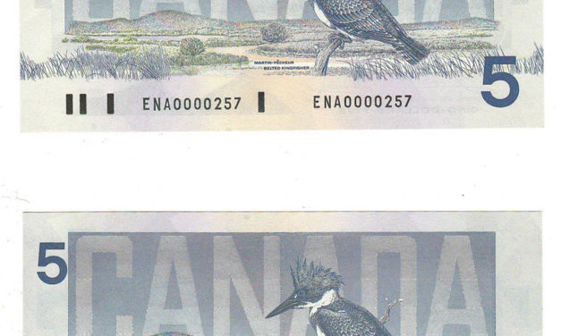 Canada Unc 1986/91 Low Serial Number $5-$100 Birds banknotes (7)