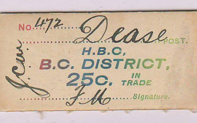 H.B.C.-B.C. District Dease Post 25c Card Money #472