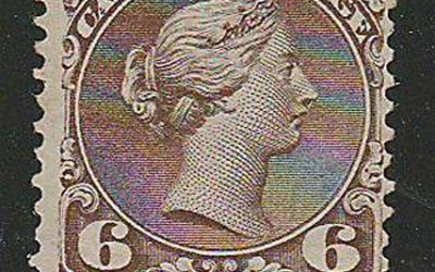 Canada #27 Fine Unused 1868 6c Large Queen short perf
