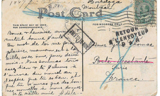 Canada #89 30 Dec 1912 1c Returned, Unclaimed Postcard to France