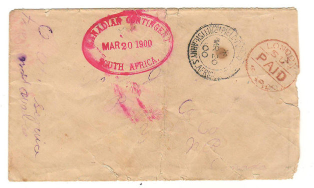 Canadian Contingent 20 March 1900 Boer War Cover to Ontario