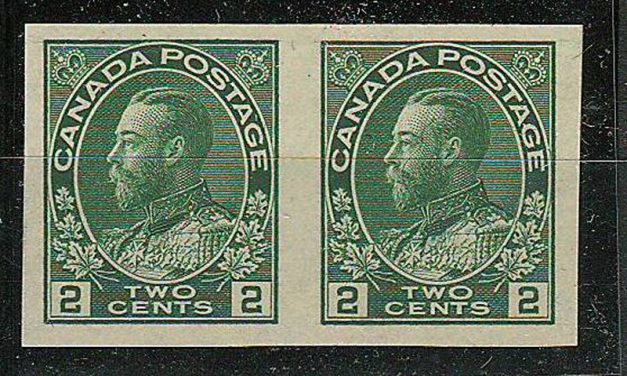 Canada #137var VFNH 1924 2c Hairlines Variety Imperf Pair