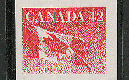 Canada #1394a 1991 42c Flag Imperf Coil Strip (3)