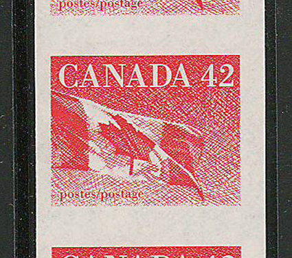 Canada #1394a 1991 42c Flag Imperf Coil Strip (3)