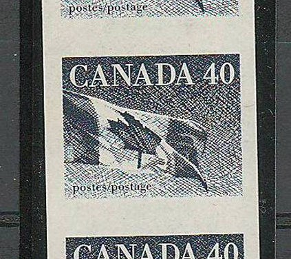 Canada #1194Cg 1990 40c Flag Imperf Coil Strip (3)