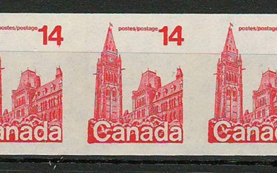 Canada #730a 1978 14c Parliament Imperf Coil Strip (3)