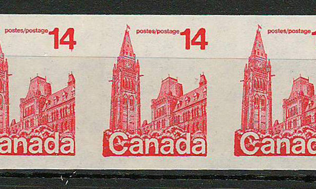 Canada #730a 1978 14c Parliament Imperf Coil Strip (3)