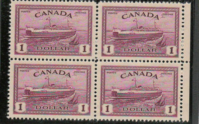 Canada #273 VFNH 1946 Rt Margin $1 Ferry Block (4)