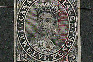 Canada #3Pi F/VF 1851 12d Black Specimen Proof