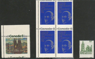 Canada #518/790var 1970/79 Misperf Block & duo (6)
