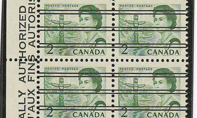 Canada #455xx 1967 2c Centennial Precancel Block (4)