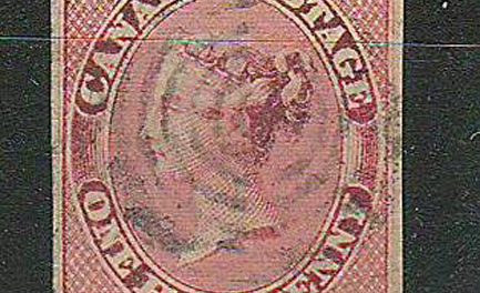 Canada #8i VF Used 1857 1/2d Lilac Rose Shade