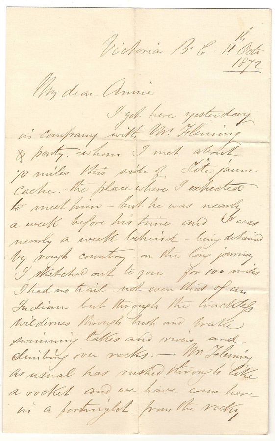 Page 1 of Marcus Smith letter to Annie
