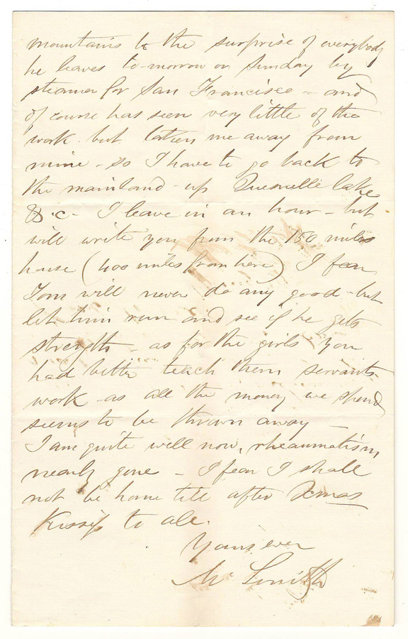 Page 2 of Marcus Smith letter to Annie