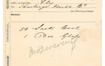 Hastings Mill Co. 14 Oct 1872 Steamer Fly Waybill