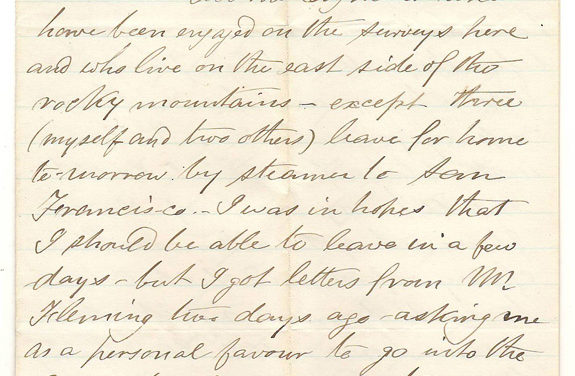 Victoria, B.C. 12 Jan 1873 4 sides Marcus Smith Letter to his wife