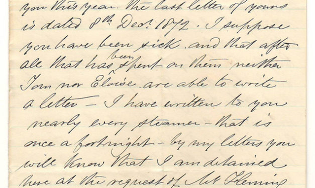 Victoria, V.I. 27 Feb 1873 4-sides Marcus Smith letter to his wife