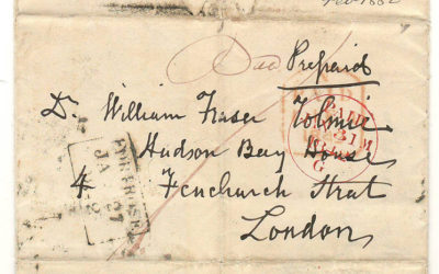 Hugh Fraser 1842 Scotland FLS to William Fraser Tolmie HBC London
