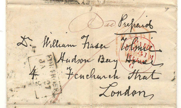 Hugh Fraser 1842 Scotland FLS to William Fraser Tolmie HBC London