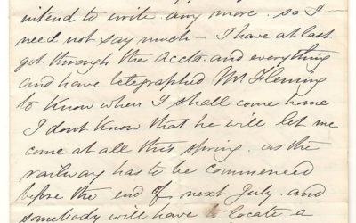 Victoria, B.C. 11 March 1873 Marcus Smith 4 sides letter to his wife