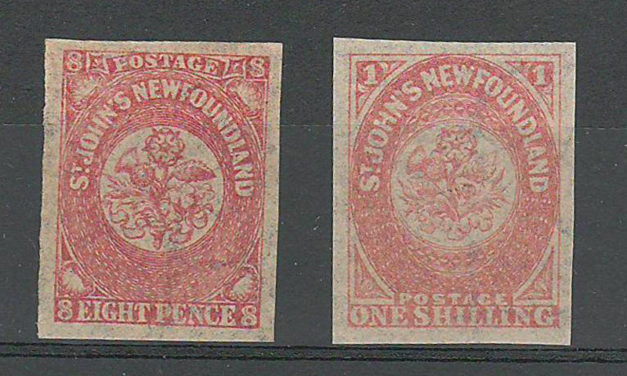 Newfoundland #22i-23i 1860/61 Watermarked duo 1/-